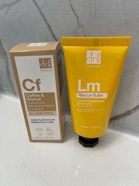 Dr Botanicals Lemon Rescue Butter + Coffee Walnut Exfoliator Set NEW Bundle